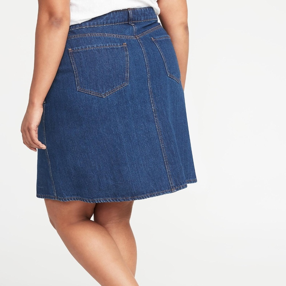 High-rise Secret-slim Pockets Plus sz Denim skirt - Picture 2 of 2